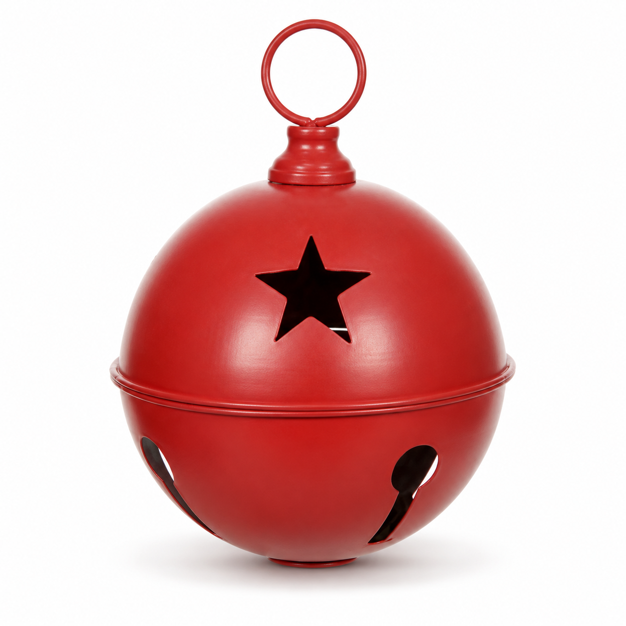 Sino Decorativo de Natal em Metal Vermelho
