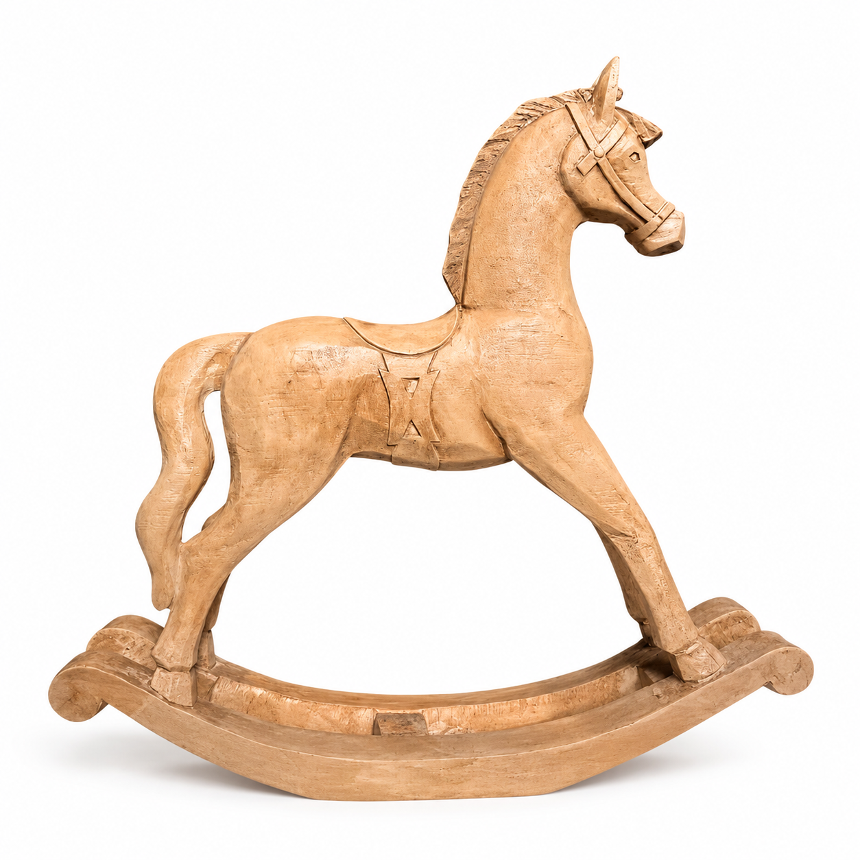 Cavalo Balanço Decorativo em Resina Marrom 35 cm