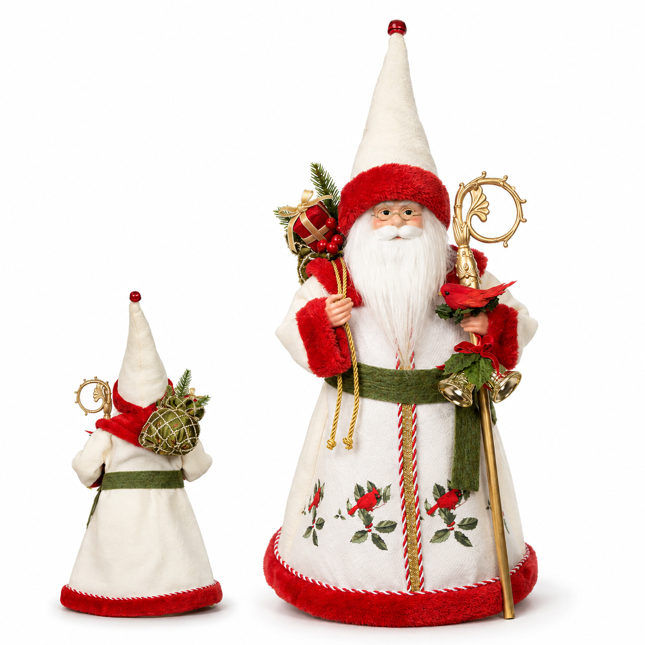 Papai Noel Natal em Pé Bege Vermelho