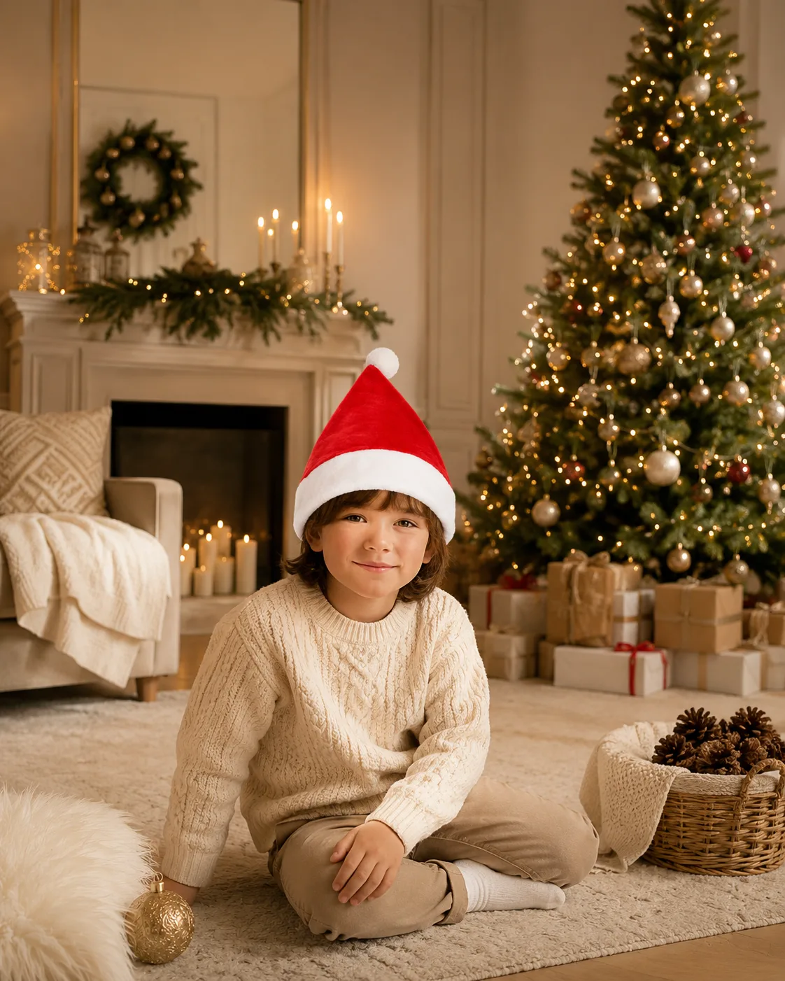 Gorro Papai Noel Veludo Vermelho
