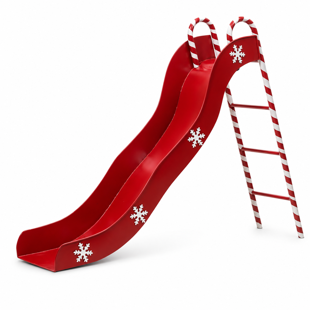 Escorregador Decorativo de Natal em Metal Vermelho