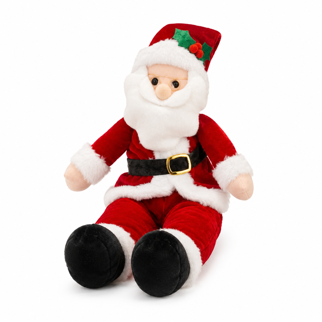 Decoração Papai Noel Sentado Vermelho Branco 40 cm