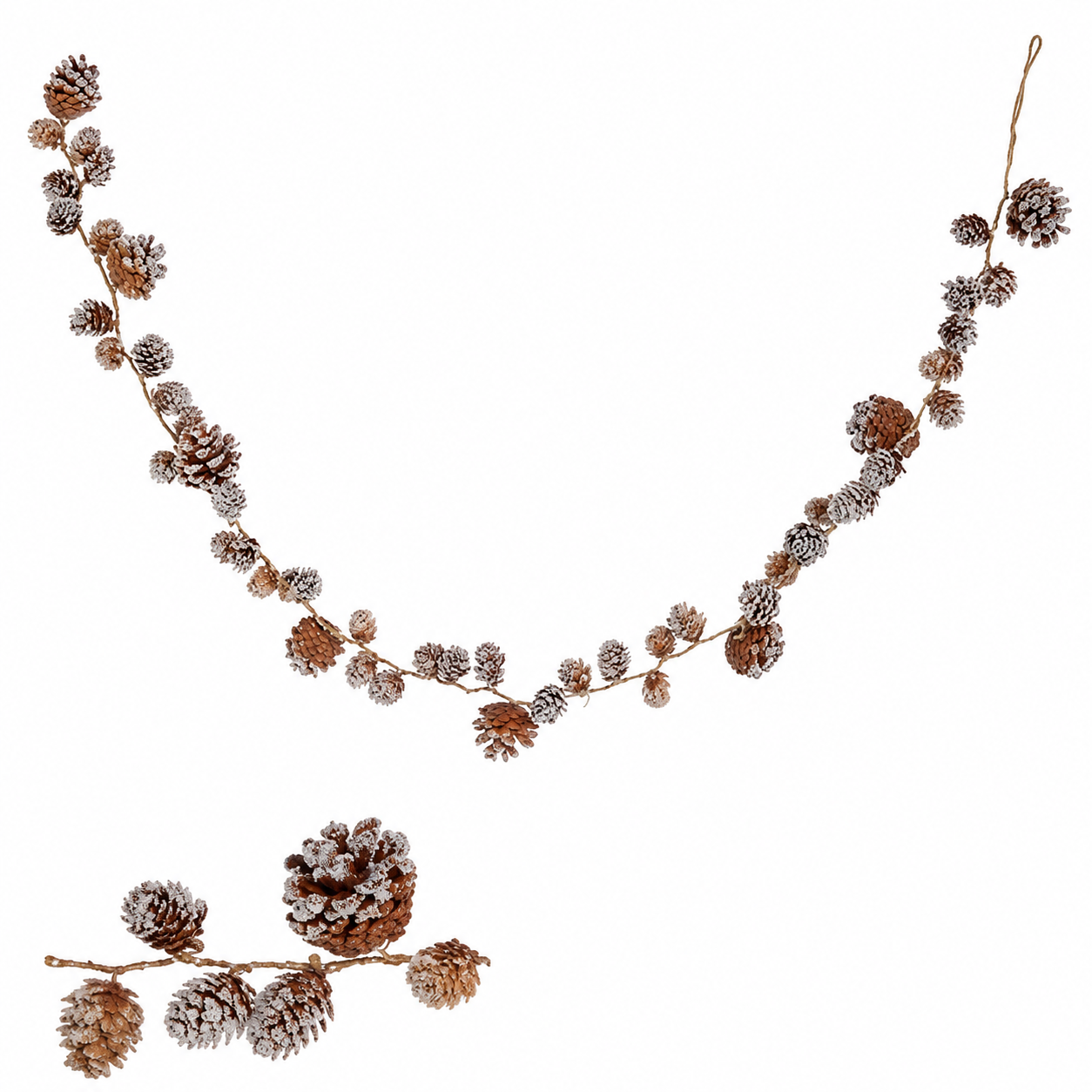 Cordão Natal Pinha Decorativa Marrom 1,2 m