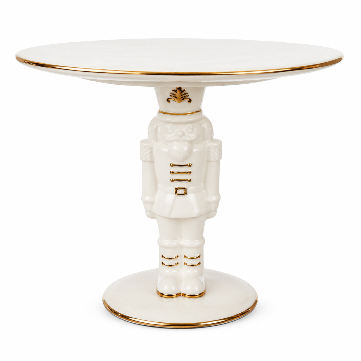 Suporte Natal Quebra Nozes Branco Dourado