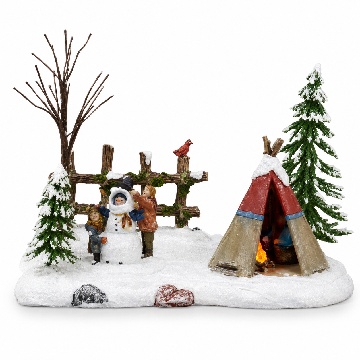Figura de Natal Acampamento com Pilha Colorido