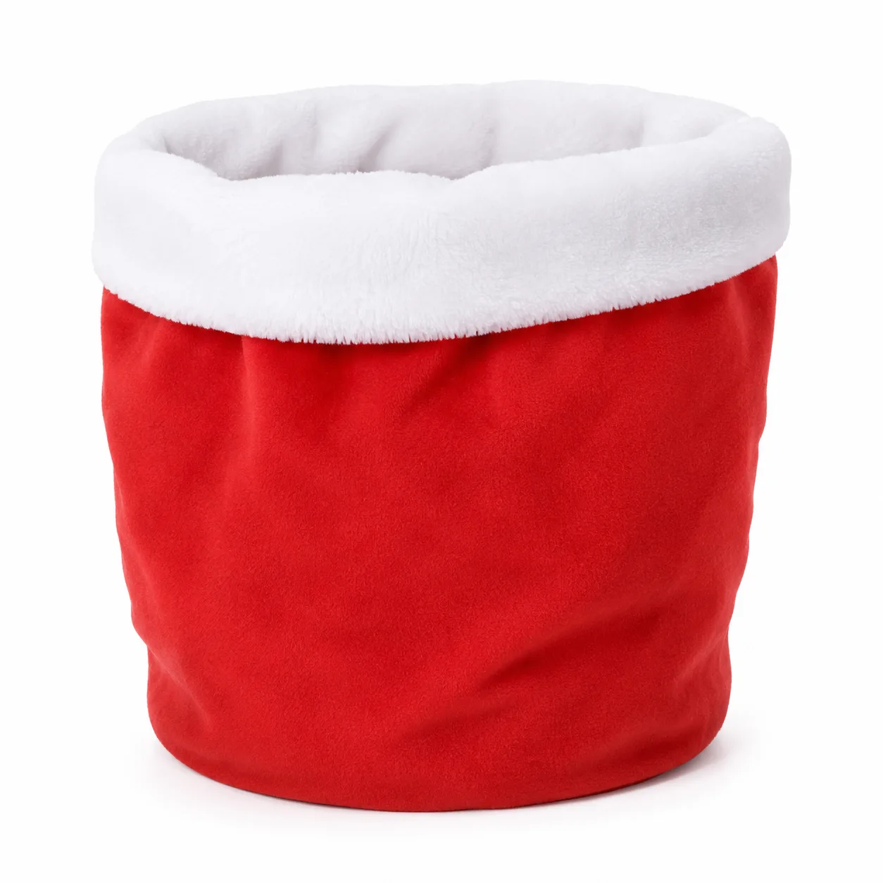 Embalagem Natalina Veludo Vermelho Branco