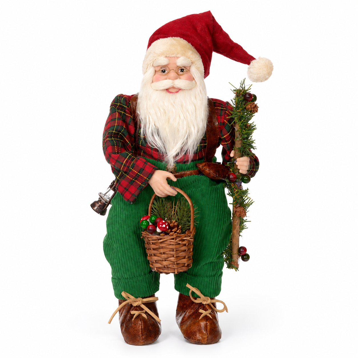 Papai Noel Natal Sentado Vermelho Verde