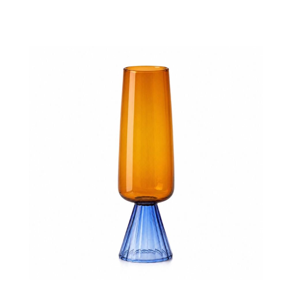 Taça Champagne Laranja e Azul 270ml