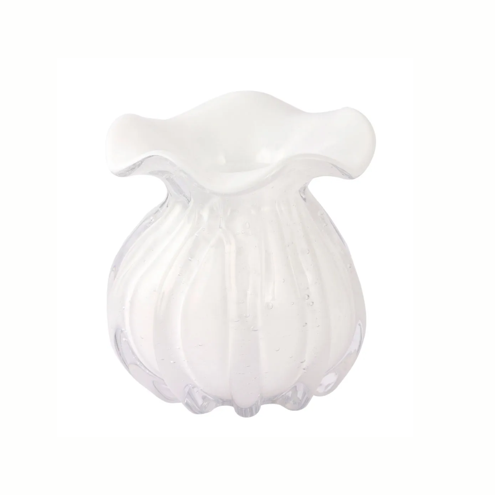 Vaso Decorativo Vidro tipo Murano Branco
