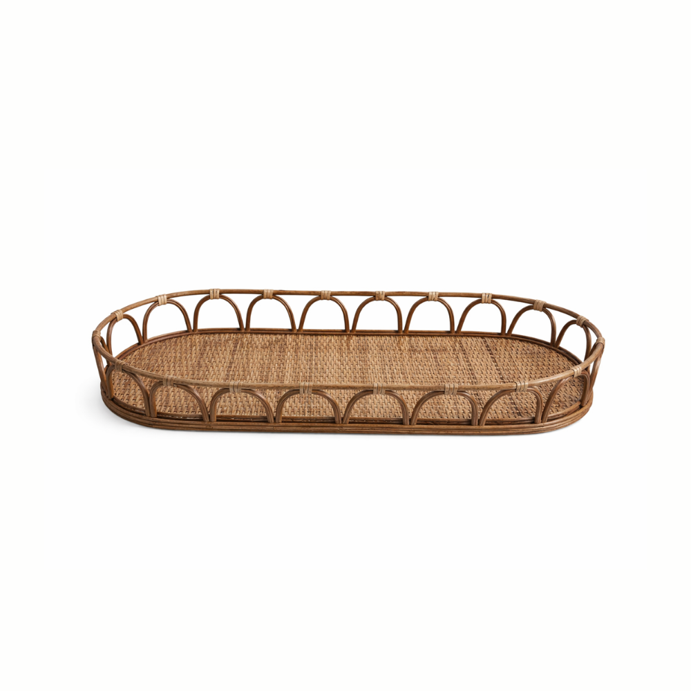 Bandeja Decorativa Íris em Fibra Natural 66X26X8cm