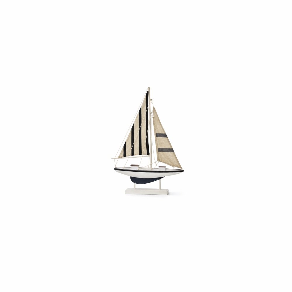 Escultura decorativa madeira barco a vela