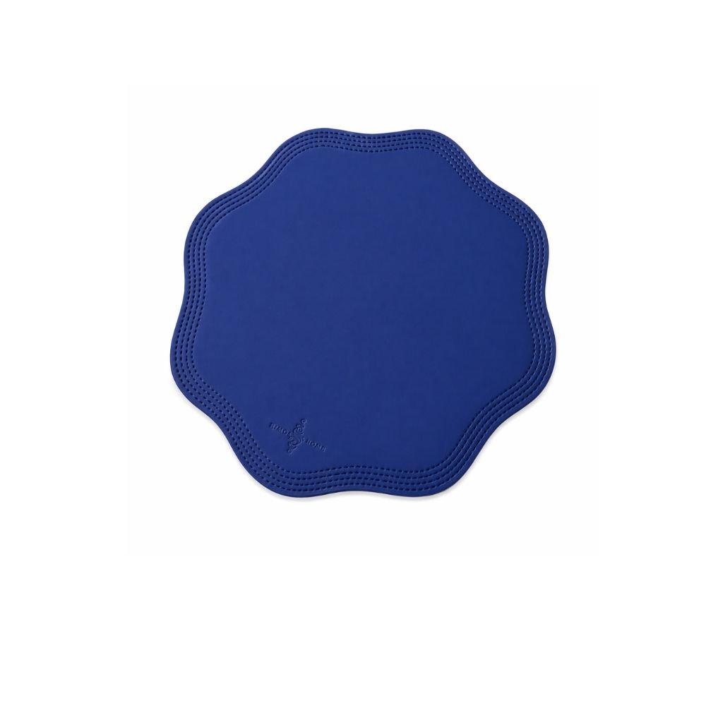 Jogo Americano Couro Senoidal Azul Royal