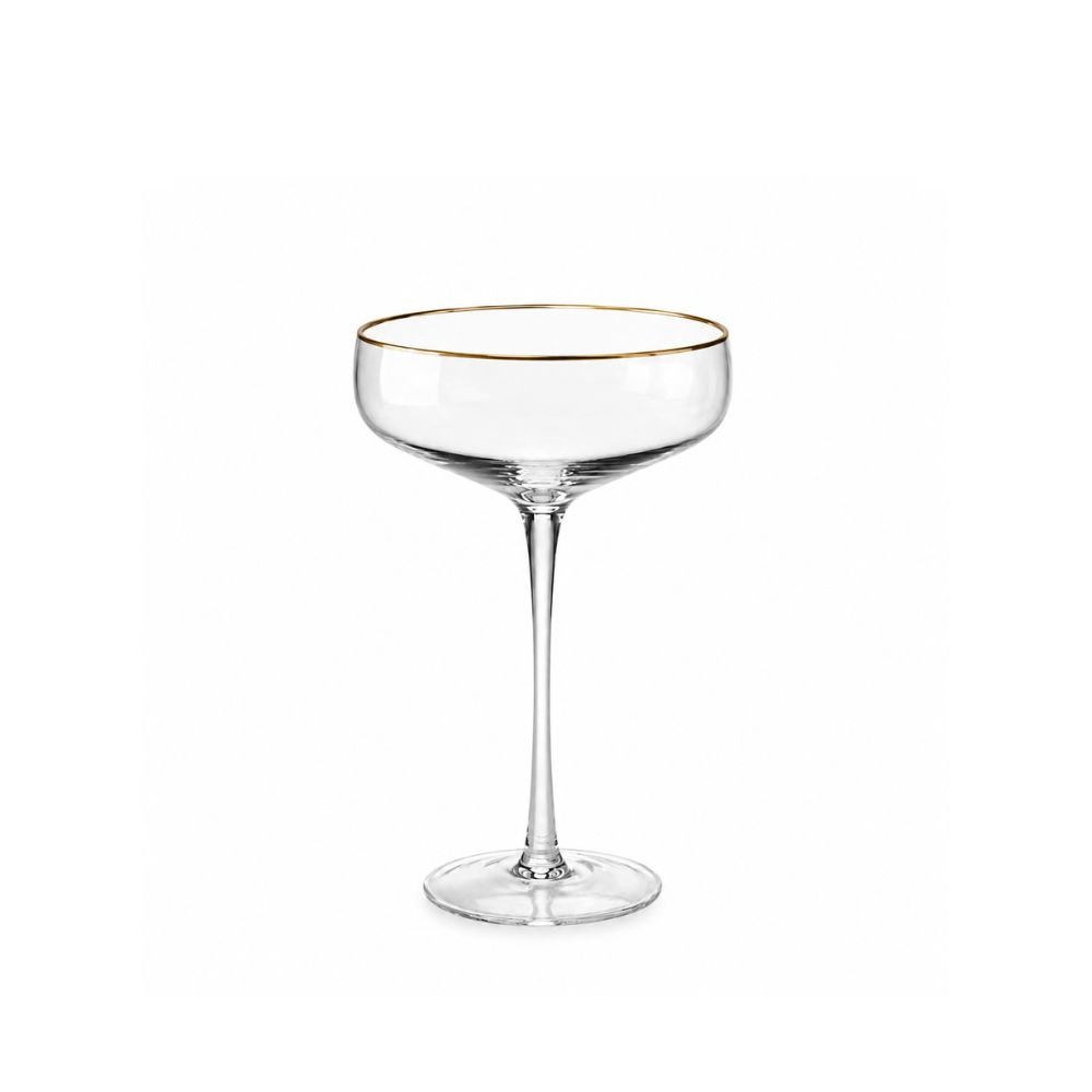 Taça Martini Transparente Borda Dourada 290ml