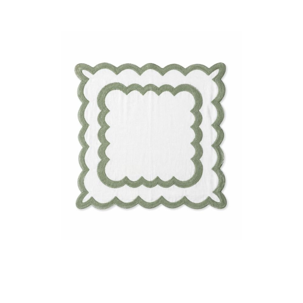 Guardanapo de Algodão Linho com Bordado Verde