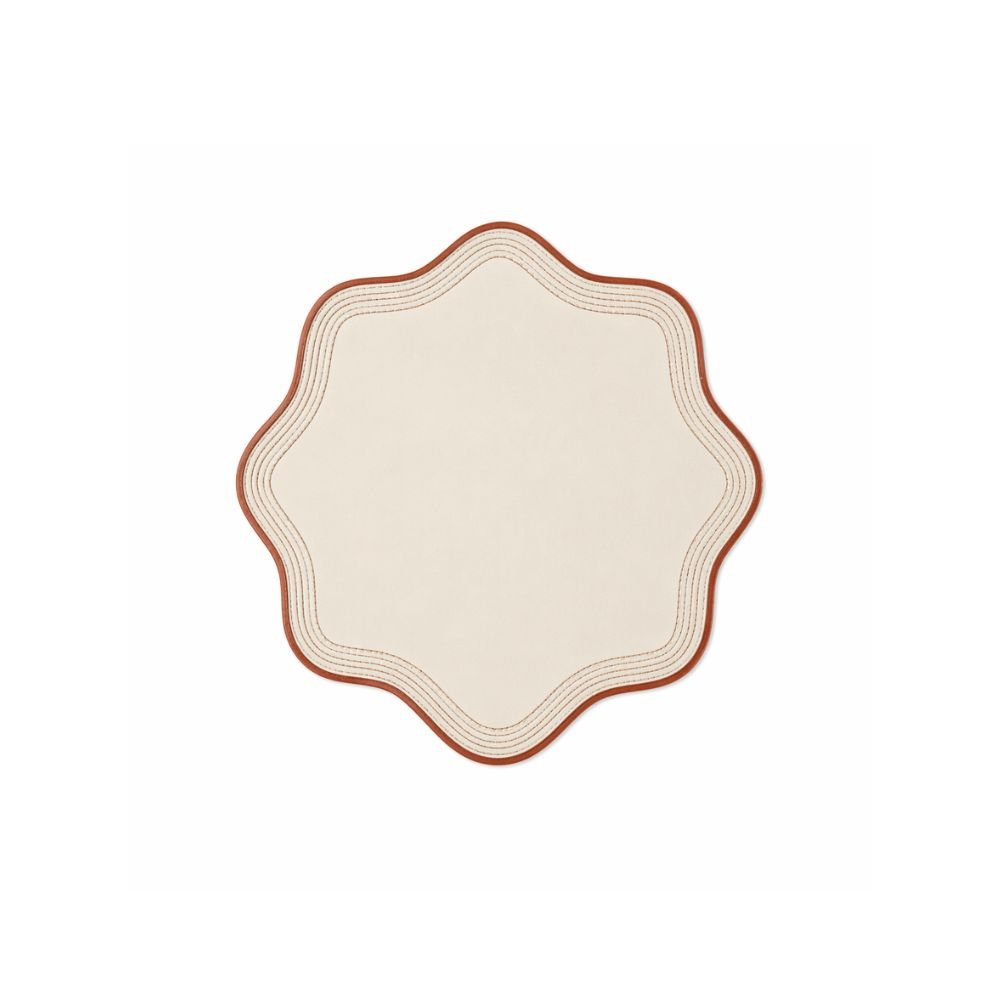 Jogo Americano Nylon Off Com Bordado Ocre