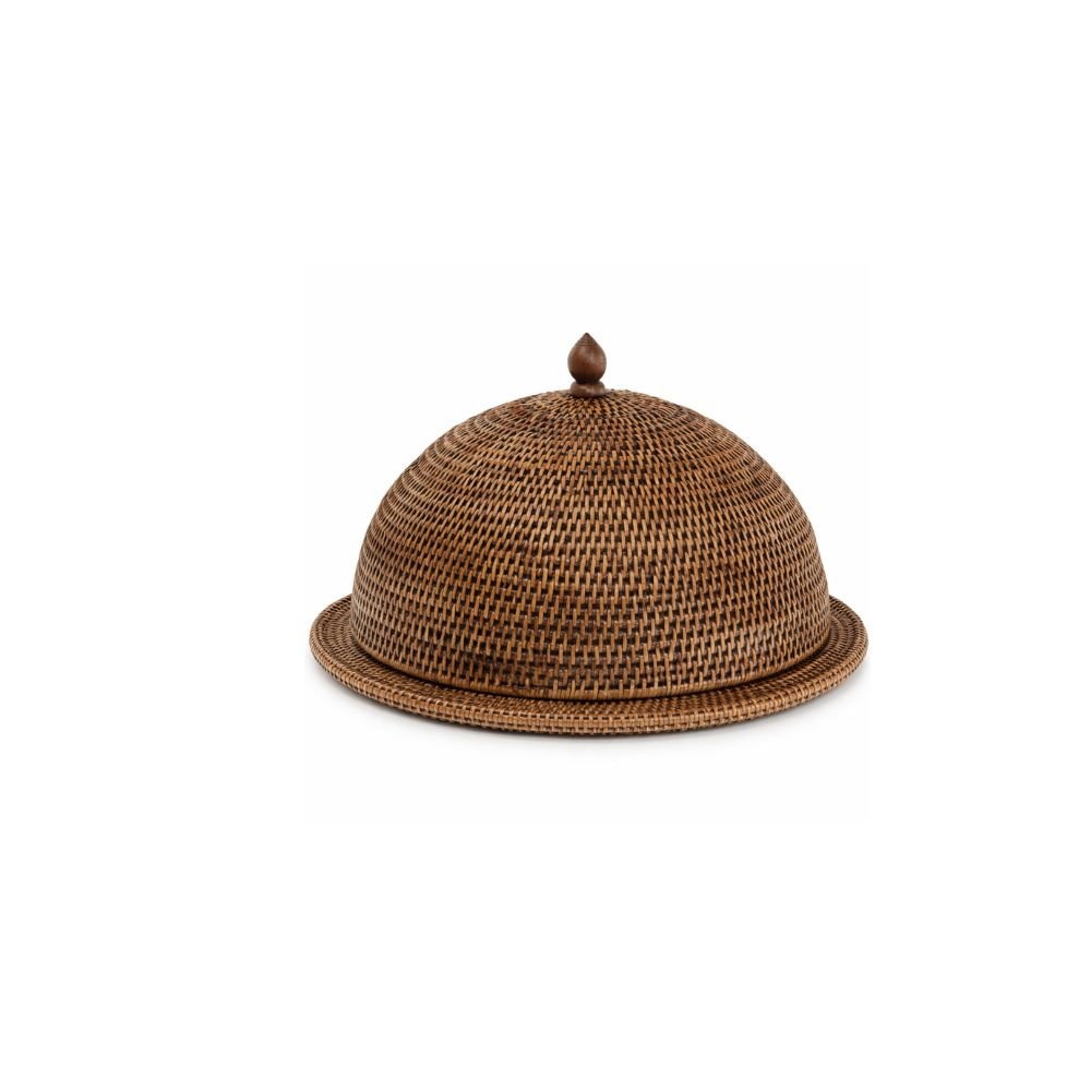 Cobre Bolo E Prato Em Rattan