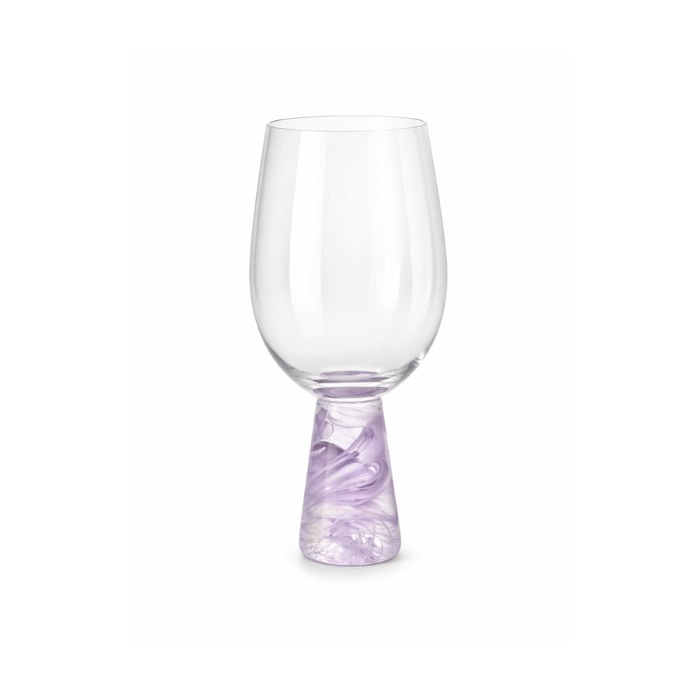 Taça Vidro Transparente Base Violeta 400ml