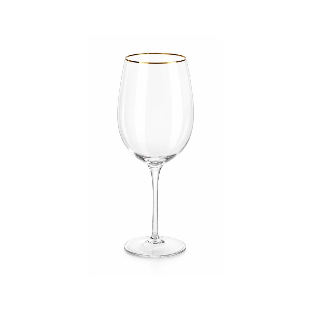 Taça Vinho Vidro Borda Dourada 440ml